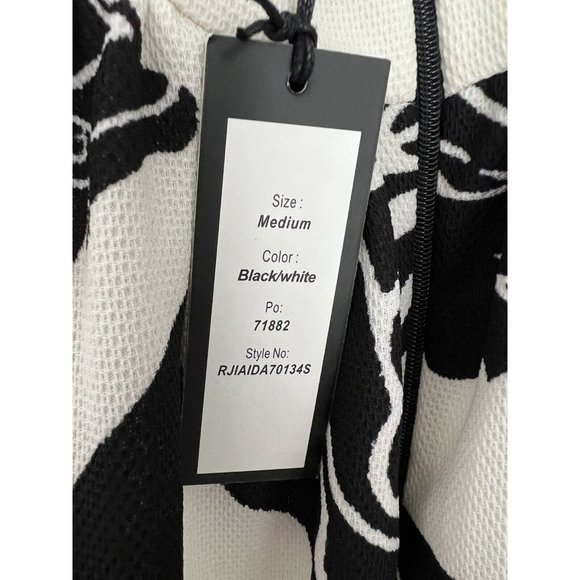 NWT Romeo & Juliet Couture Black Ivory Damask Halter Dress Cross Back St… - Picture 5 of 7